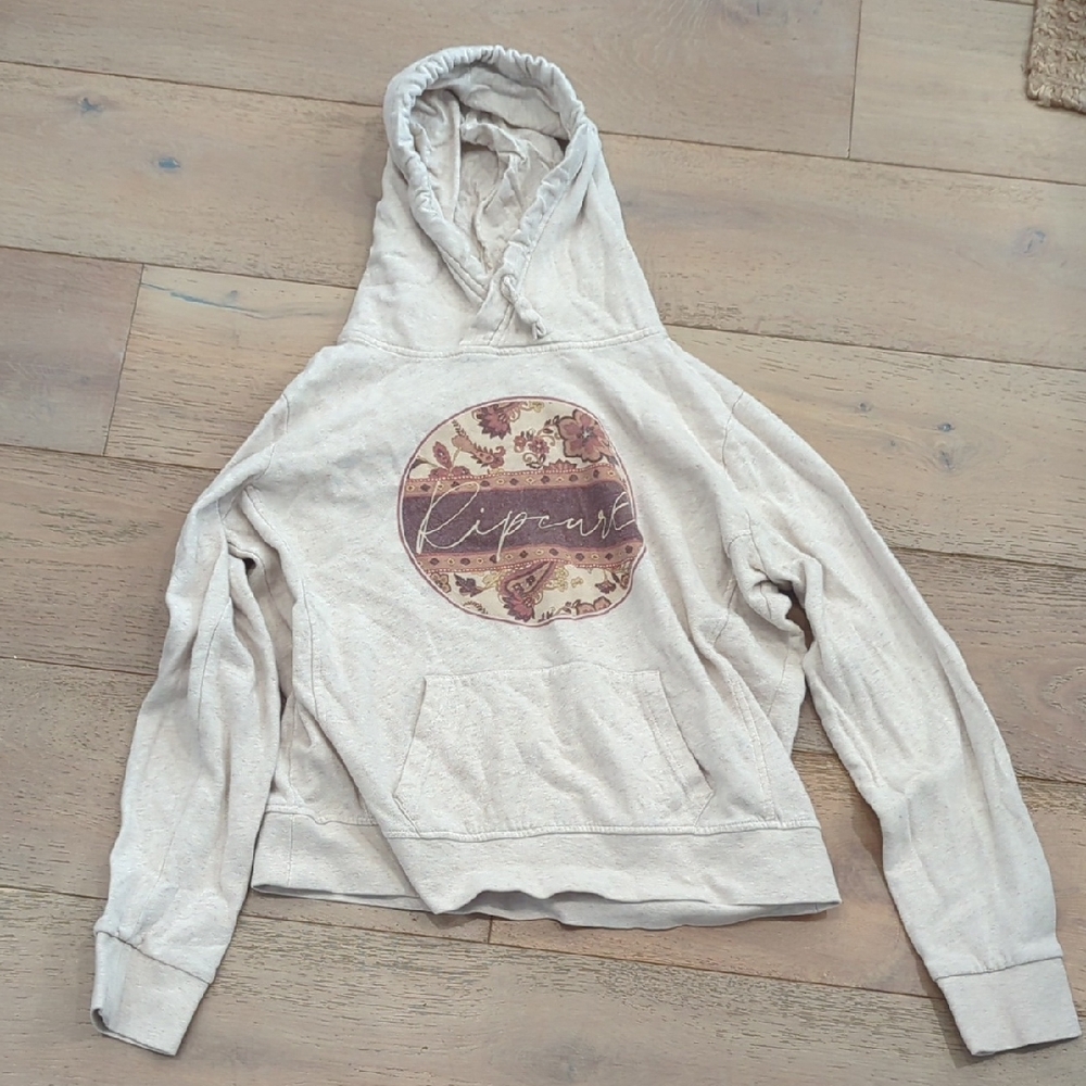Rip Curl Beige Hoodie with Floral Print